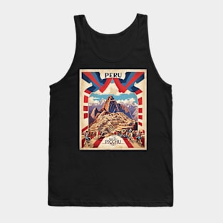 Peru Machu Picchu Tourism Vintage Poster Tank Top